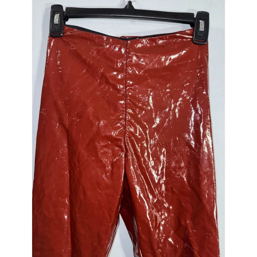 Commando mid high rise faux‎ patent leather legging burgundy women's size XS